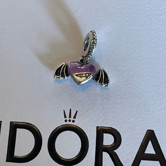 New Authentic Pandora Vampire Bat dangle charm sterling and enamel - Picture 2 of 7